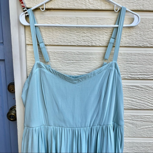 Torrid Mint Blue Challis Sharkbite Skater Smocked Dress Sz 1X - Picture 5 of 16